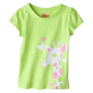 Circo Infant Toddler Girls Short Sleeve Giraffe Tee   Lime Green 4T