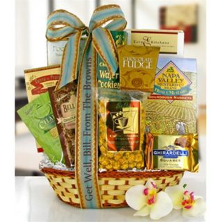 Cashmere Bunny Personalized Thoughts of Healing Gourmet Gift Basket Multicolor  