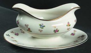 Lamberton Molly Pitcher Gravy Boat with Attached Underplate, Fine China Dinnerwa