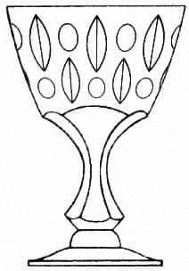 Tiffin Franciscan 17591 1 Water Goblet   Stem#17591, Dots, Vertical Cuts