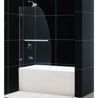 Dreamline SHDR353458604 Bathtub Shower Door, 34W x 58H Aqua Uno Reversible Hinged Bathtub Door Clear, Brushed Nickel
