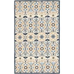 Hand hooked Chelsea Styles Ivory Wool Rug (39 X 59)
