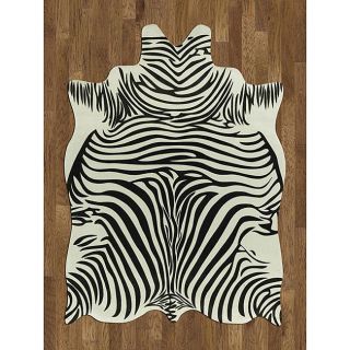 Zebra Hide Polyproplene Rug (5 X 7)