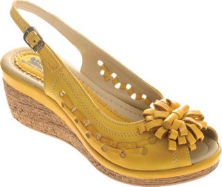 Womens Spring Step Lolita   Yellow Leather Ornamented Shoes