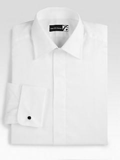  Collection Herringbone Tuxedo Shirt   White