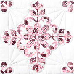 Colonial williamsburg patterned Stamped White Quilt Blocks