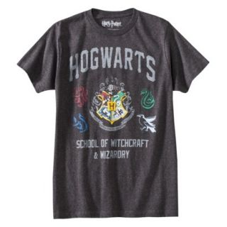 Harry Potter Hogwarts Mens Graphic Tee   Charcoal Heather M