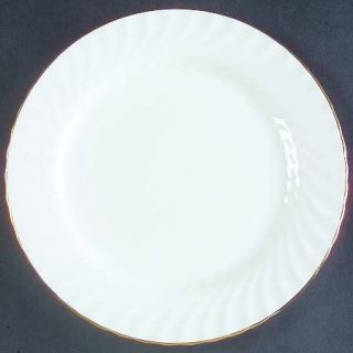 John Aynsley Simplicity Salad Plate, Fine China Dinnerware   White, Swirled Rim,