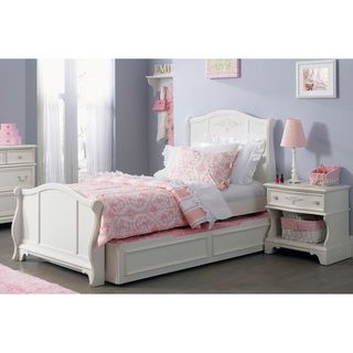 Arielle Antique White Youth Full Sleighbed, Twin Trundle, Nightstand Set