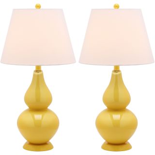 Cybil Double Gourd 1 light Yellow Table Lamps (set Of 2)