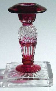 Westmoreland Waterford Ruby Bowl Single Light Candlestick   Stem #1932, Ruby On