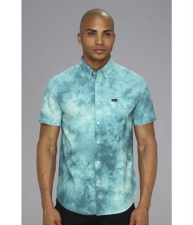 RVCA Thatll Do Tye Dye S/S Woven Shirt Mens Short Sleeve Button Up (Blue)