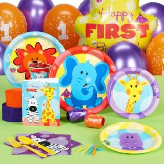 Safari Friends 1st Birthday Standard Party Pack for 16