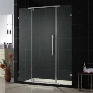Dreamline SHDR2158761004 Frameless Shower Door, 581/8 x 76 Vitreo Clear Glass Swing Brushed Nickel