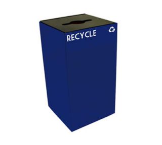 Witt Industries 28 Gallon Indoor Recycling Container w/ Round Slot Opening, Blue
