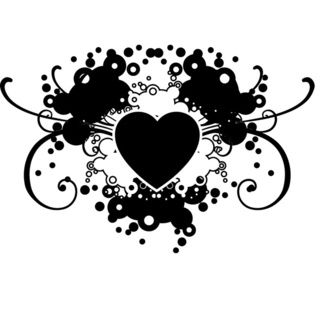 Heart Of Romance Vinyl Wall Decal (Glossy blackDimensions 22 inches wide x 35 inches long )