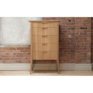 Semigood Design Rift 5 Drawer High Dresser Rift H Dresser Finish White Oak