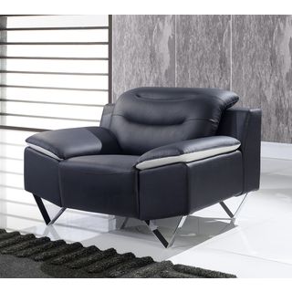Leather Black/ White Modern Chair