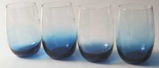 Dansk Glasscapes Blue 14oz Flat Tumbler (Set of 4)   Blue/Clear Bowl,No Stem