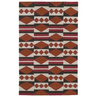 Flatweave Tribeca Orange Wool Rug (8 X 10)