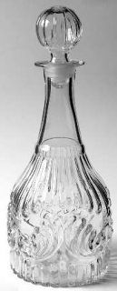 Pilgrim Glass Adams Decanter & Stopper   Clear,Raised Fan Design, Barware