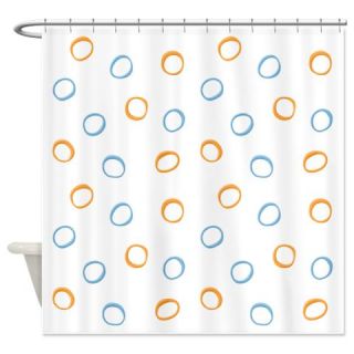  Painted Retro Circles blue Shower Curtain  Use code FREECART at Checkout