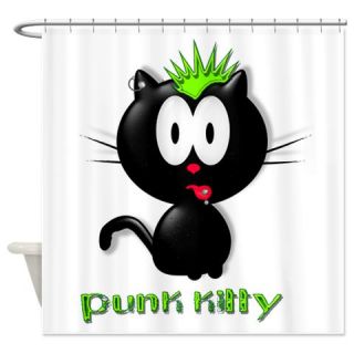  punk kitty Shower Curtain  Use code FREECART at Checkout