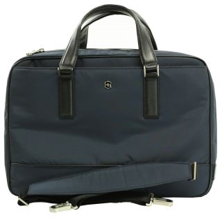 Victorinox Swiss Army Luxor Slimline Navy Briefcase Laptop Tote (NavyWeight 2.4 poundsRemovable, padded shoulder strapDual comfort gripContoured leather haul handlesClosure Two zippered, one magnetic NylonColor NavyWeight 2.4 poundsColor NavyWeight 