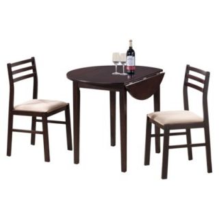 Dining Table Set Drop leaf Dining Table Set   Cappuccino (Set of 3)