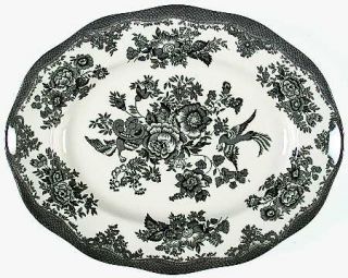 Johnson Brothers Asiatic Pheasant Black 11 Oval Serving Platter, Fine China Din