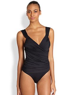 Clube Bossa One Piece Ruched Swimsuit   Black