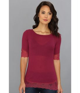 Free People Sheer Scallop Cami Womens Blouse (Purple)