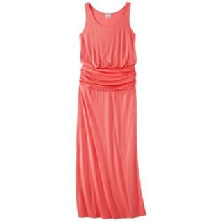 Mossimo Supply Co. Juniors Ruched Maxi Dress   Coral L(11 13)