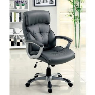Furniture Of America Dilbry Pneumatic Height Adjustable Tufted Leatherette Office Chair