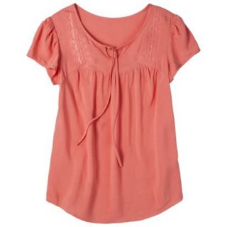 Mossimo Supply Co. Juniors Challis Embroidered Top   Yam Orange S(3 5)