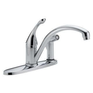 Delta Collins 340 DST Single Handle Kitchen Faucet with Side Spray Chrome  