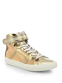 Pierre Hardy Disco High Top Sneakers   Gold
