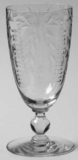 Tiffin Franciscan Wisteria Juice Glass   Stem #15082, Balls On Stem, Cut Leaves