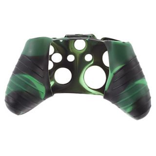 Silicone Skin Case and 2 Black Thumb Stick Grips for XBOX ONE (Green Black)
