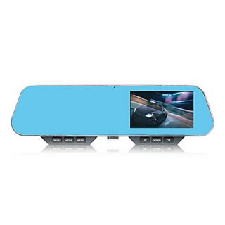 Car Rearview With 4.3 Inch LCD HD 1080P DVR And One Key Phone Bluetooth  Player Function