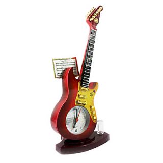 8.66H Red guitar Shape Alarm Clock with Light