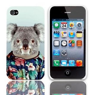 Lovely Koala Pattern Hard Case with 3 Pack Screen Protectors for iPhone 4/4S