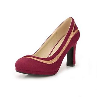 Suede Womens Chunky Heel Pumps Heels with Sparkling Glitter Shoes(More Colors)