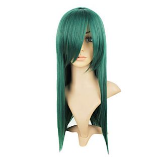 Dark Green long Straight Hair Wig Capless Synthetic Hair Cosplay Wig