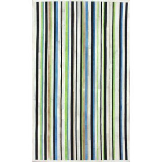 Nuloom Handmade Stripes Multi Cowhide Leather Rug (5 X 8) (MultiPattern StripeTip We recommend the use of a non skid pad to keep the rug in place on smooth surfaces.All rug sizes are approximate. Due to the difference of monitor colors, some rug colors 