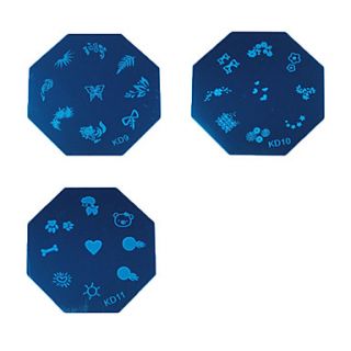1PCS Nail Art Stamp Stamping Blue Image Template Plate KD Series NO.9 11 (Assorted Colors)