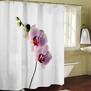 Shower Curtain Modern Plum Blossom Print Thick Fabric Water resistant W71 x L71