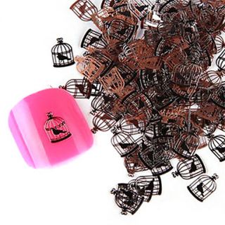 20PCS Cute Alloy Bird In Cage Nail Art Decorations No.41 42 (Assorted Colors)