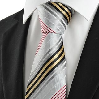 New Striped Grey Business Formal Mens Tie Necktie Holiday Gift