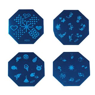 1PCS Nail Art Stamp Stamping Blue Image Template Plate KD Series NO.3 8 (Assorted Colors)